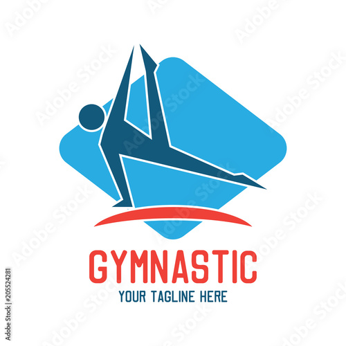 gymnastic sport logo with text space for your slogan / tag line, vector illustration