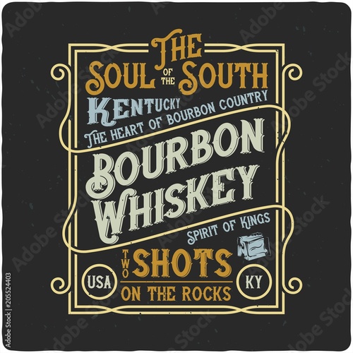 Vintage label design with lettering composition on dark background. T-shirt design.