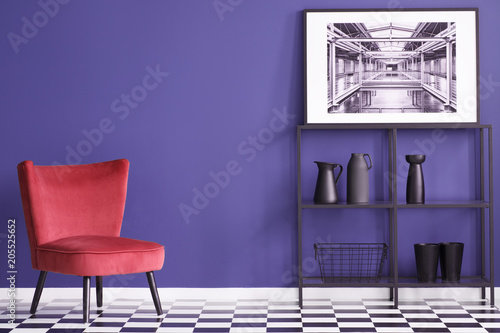 Violet and red flat interior