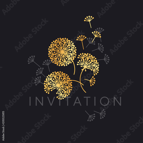 Abstract geometric dandelion flowers.