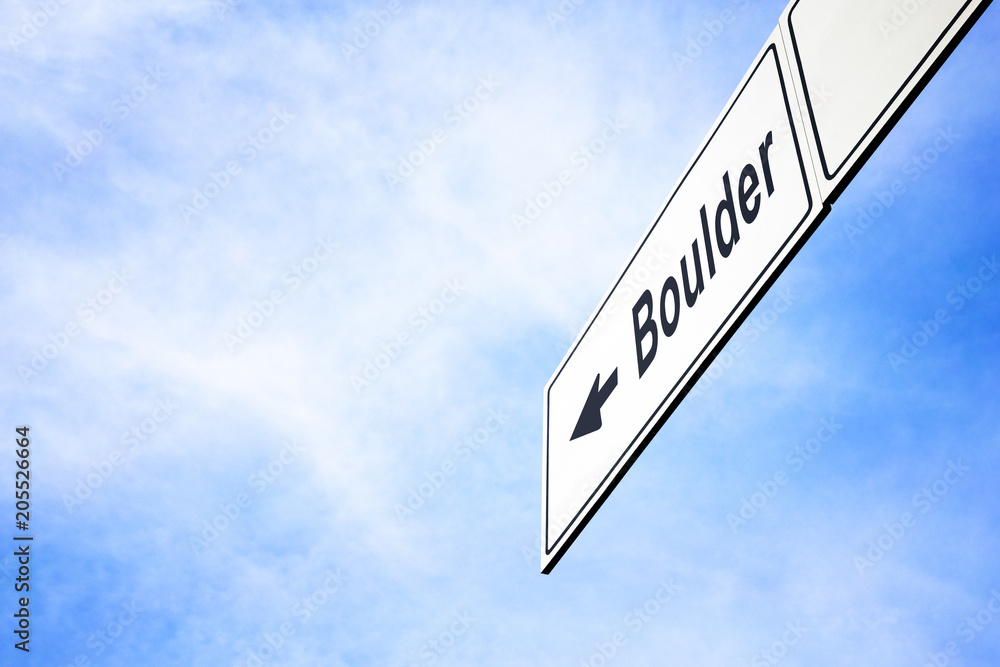 Signboard pointing towards Boulder