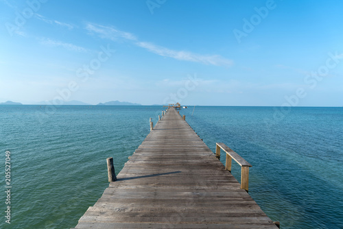 Wooden pier in Phuket, Thailand. Summer, Travel, Vacation and Holiday concept.
