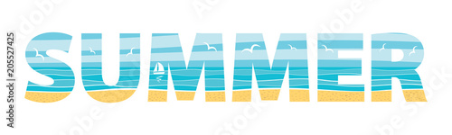 Summer illustration in the double exposure technique