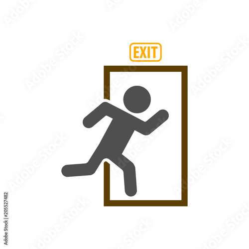 Exit icon, emergency exit symbol