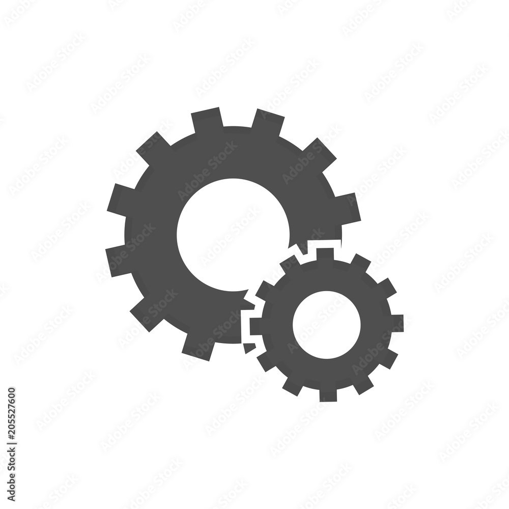 gear Icon vector. Simple flat symbol. Perfect Black pictogram illustration on white background. gear Icon vector. Simple flat symbol. Perfect Black pictogram illustration on white background.