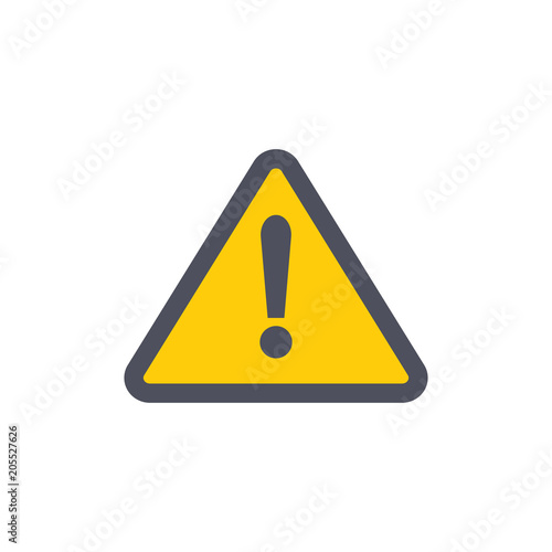 Hazard warning attention sign with exclamation mark symbol
