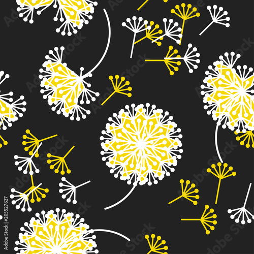 Black and white dandelion f...