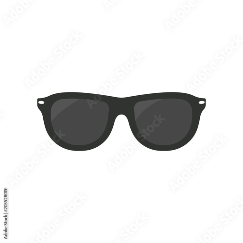 Black hipster sunglasses with dark glass on a white background