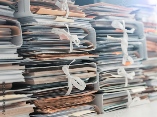 Tableau sur toile Stacks of paperwork in the office