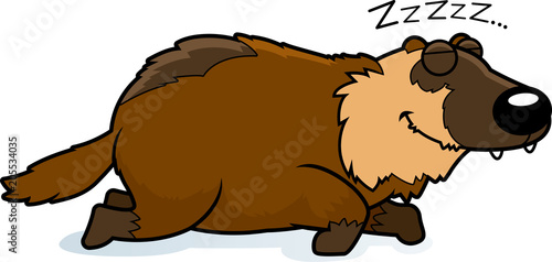 Cartoon Wolverine Sleeping