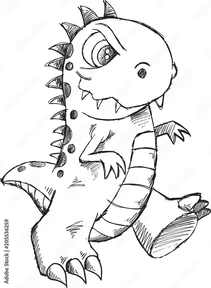Fototapeta premium Doodle Sketch Monster Vector Illustration Art