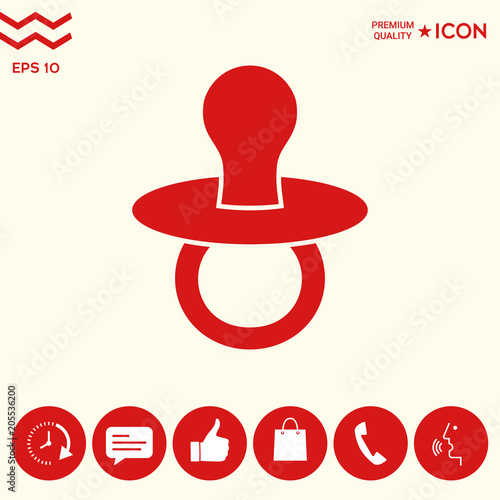 Baby pacifier -  icon