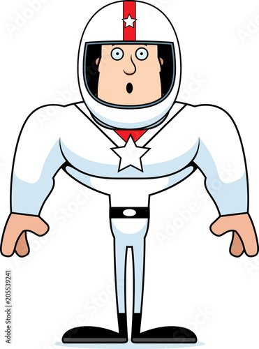 Cartoon Surprised Race Car Driver