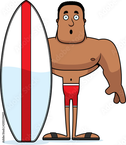 Cartoon Surprised Surfer