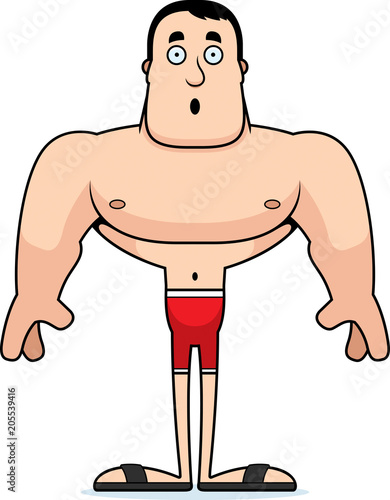 Cartoon Surprised Man Swimsuit