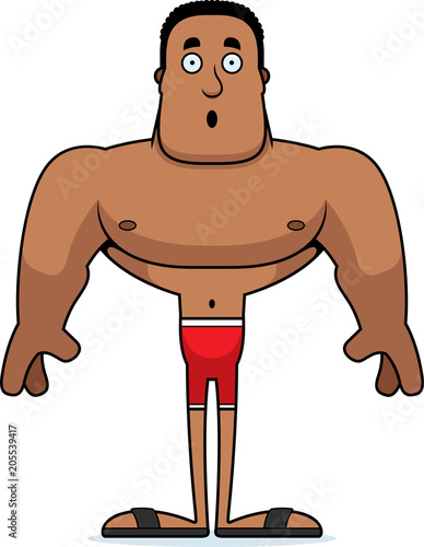 Cartoon Surprised Man Swimsuit