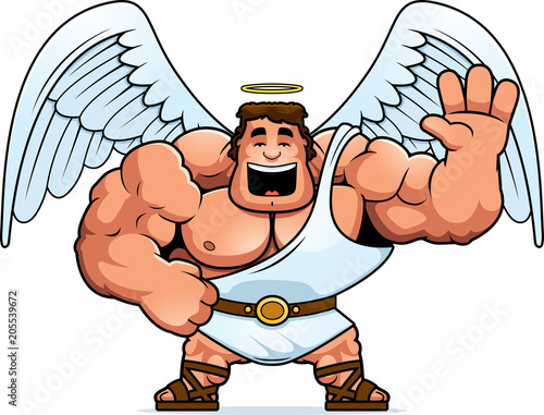 Cartoon Angel Waving