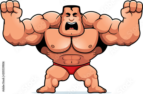Cartoon Bodybuilder Angry