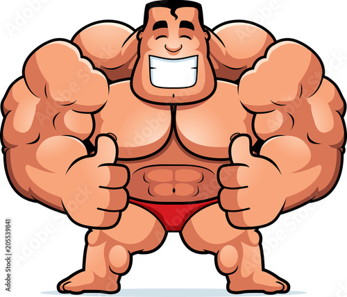 Cartoon Bodybuilder Thumbs Up