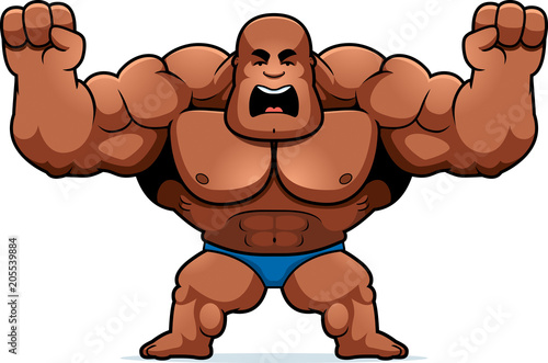 Cartoon Bodybuilder Angry