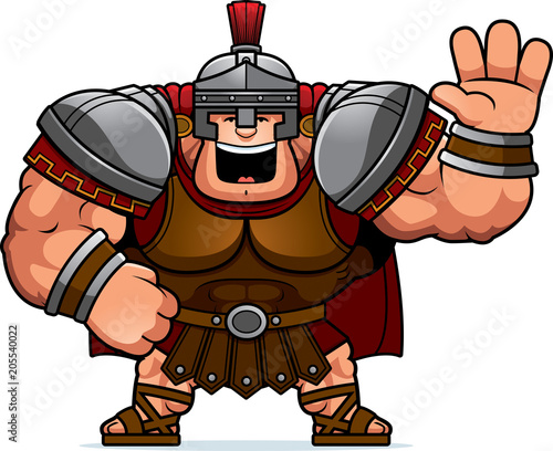 Cartoon Centurion Waving