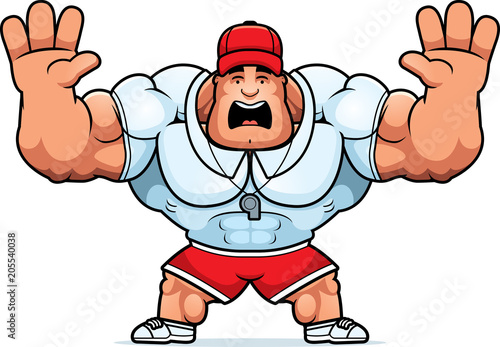 Cartoon Coach Scared
