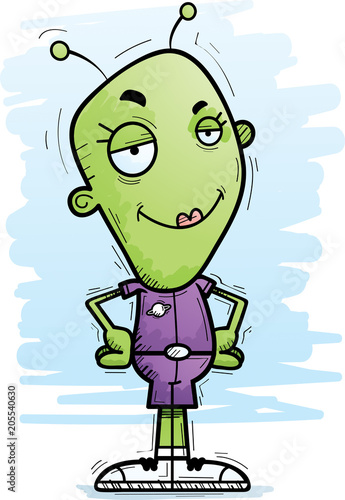 Confident Cartoon Alien Woman