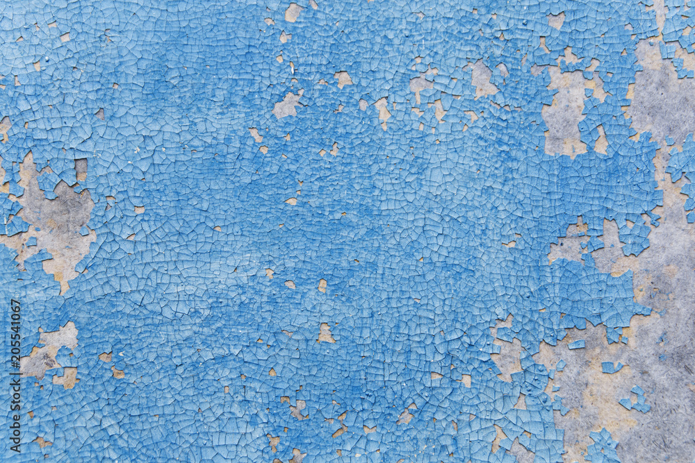 The blue wood texture with natural patterns. Fashionable youth background texture. Cracked paint.