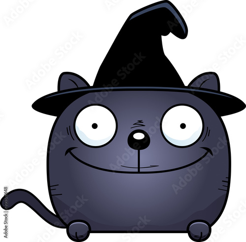 Cartoon Witch Cat Peeking