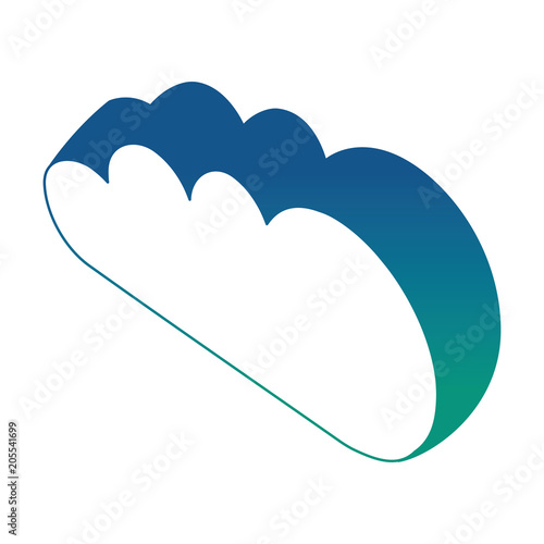 cloud computing storage isometric image vector illustration blue neon