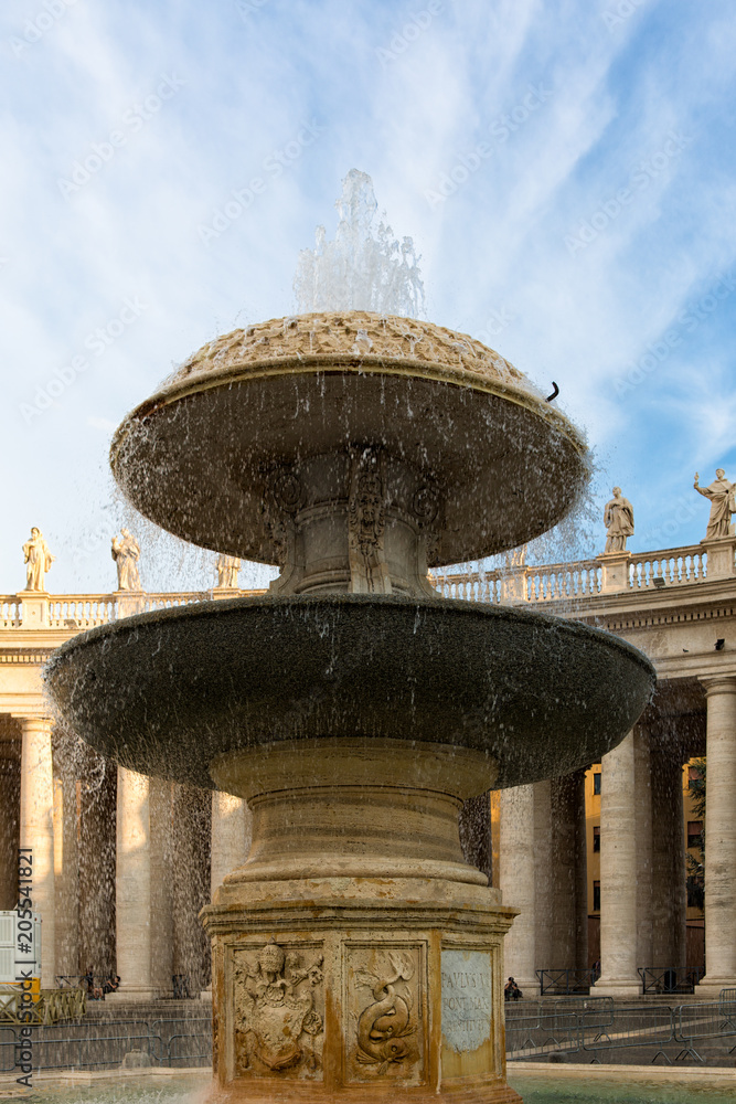 The Bernini fountain at St. Peter's Square in Vatican City.