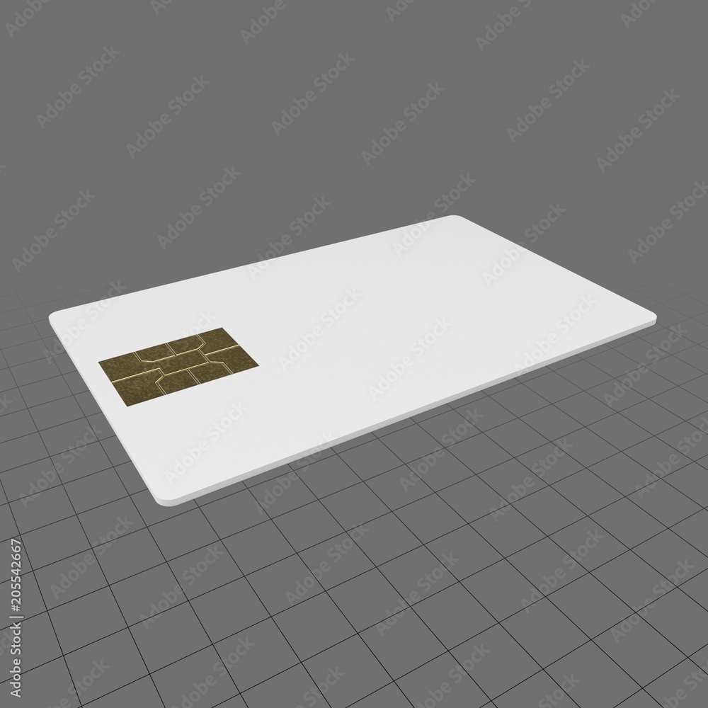 Blank card with chip Stock 3D asset Adobe Stock