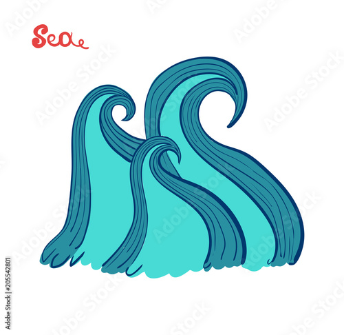 Sea waves. The raging ocean. Storm in the sea. Marine themes