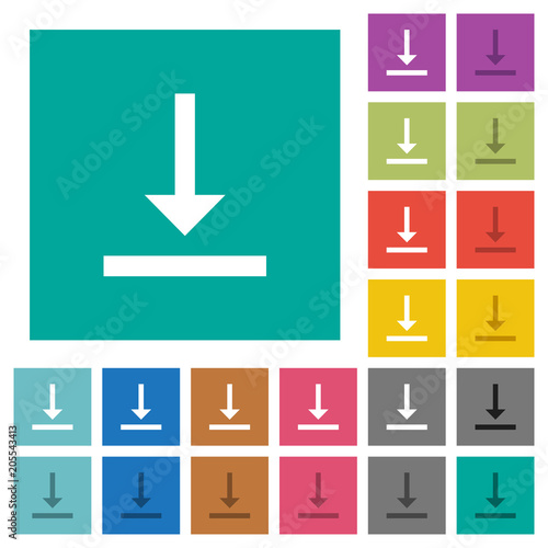 Vertical align bottom square flat multi colored icons