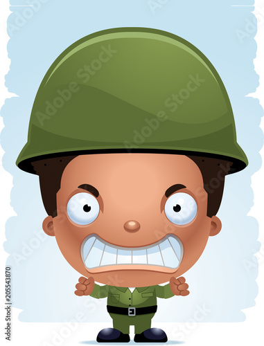 Angry Cartoon Boy Soldier