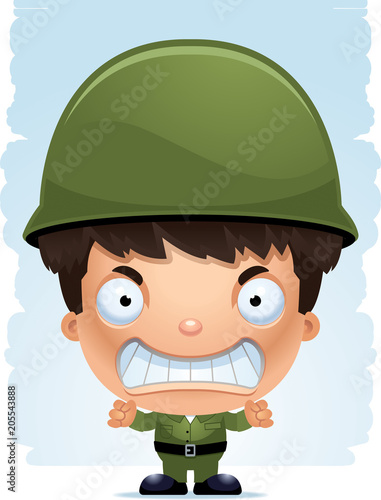 Angry Cartoon Boy Soldier