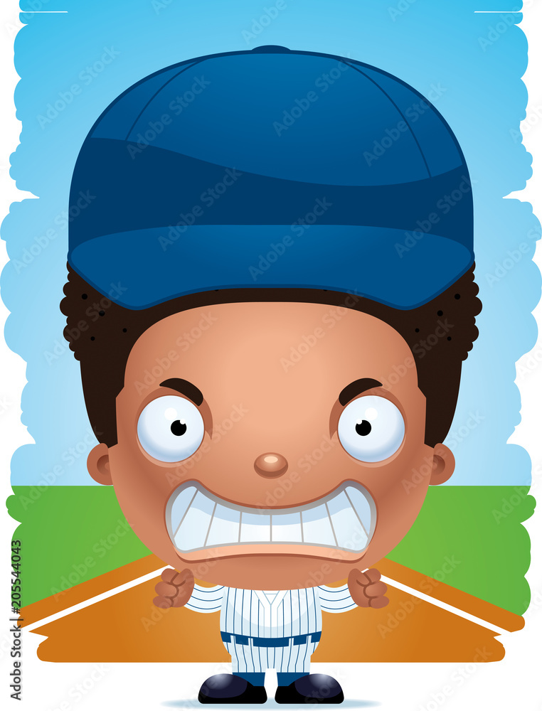 Angry Baseball Player Cartoon, Vector Format