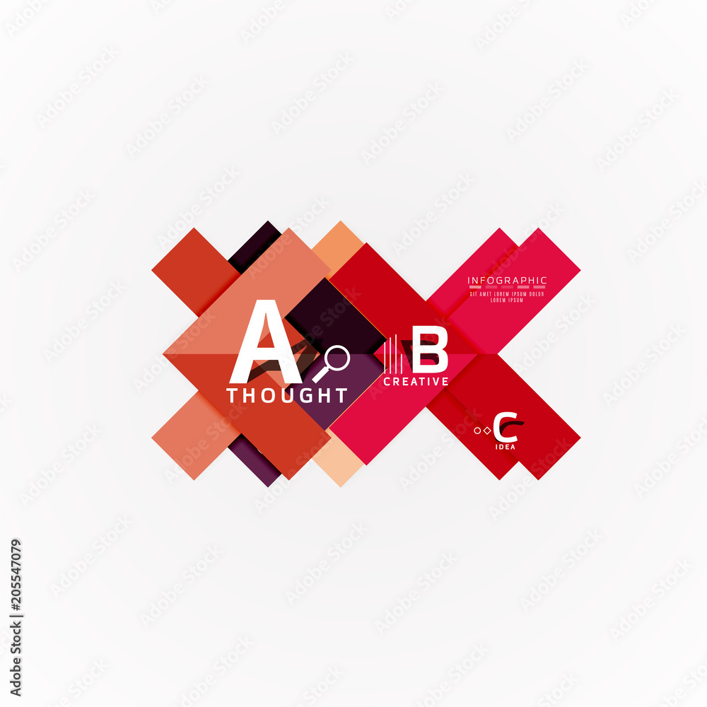 Abstract geometric option infographic banners, a b c steps process Abstract geometric option infographic banners, a b c steps process
