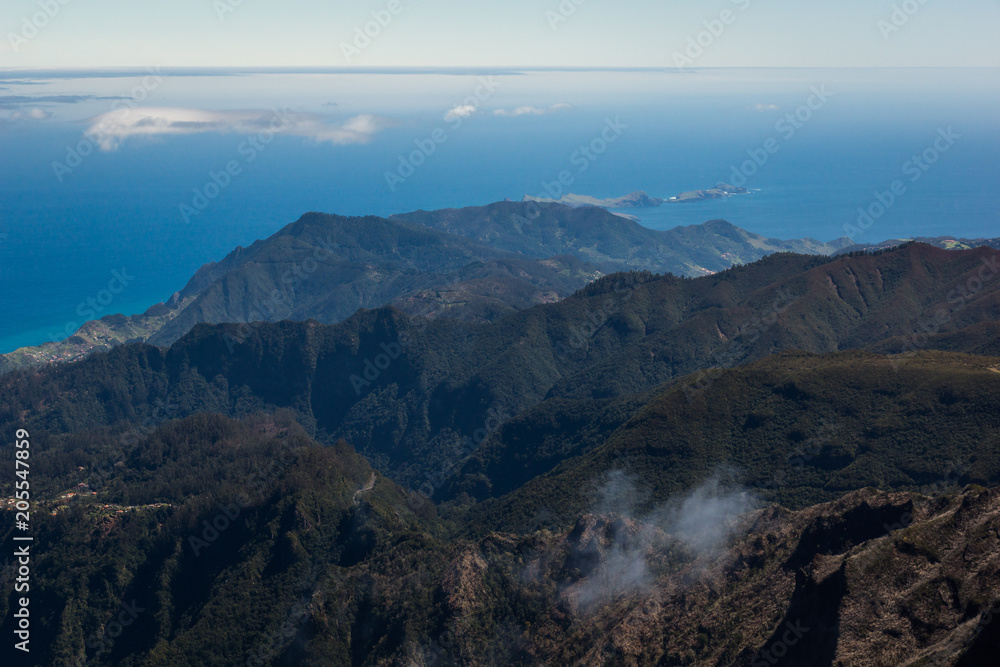 View from the Miradouro do Juncal near Pico do Arieiro in Madeira island, Portugal