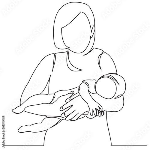 mom with baby in her arms