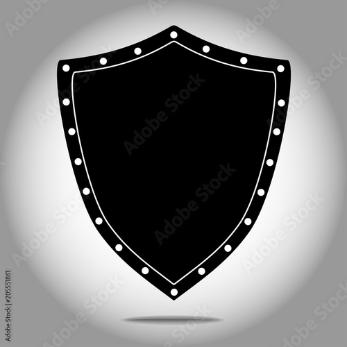 shield shape black icon vector eps 10