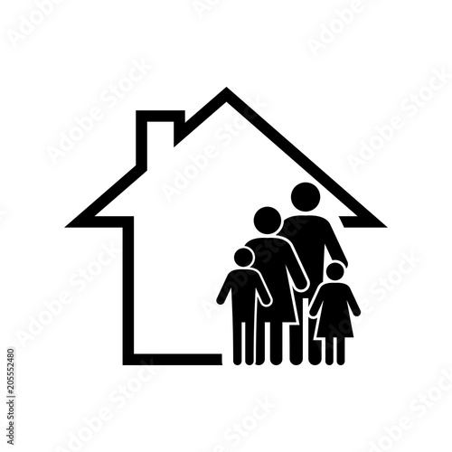 Family of four vector icon
