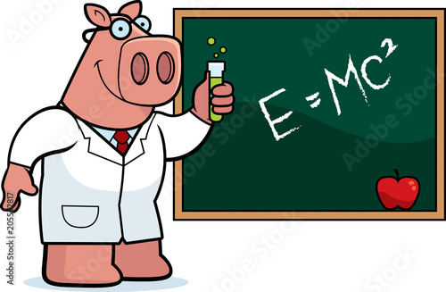 Cartoon Pig Scientist