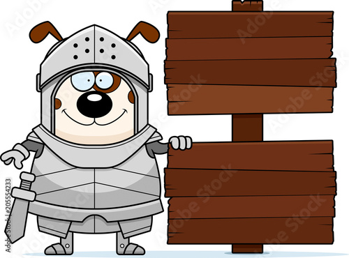 Cartoon Dog Knight Sign