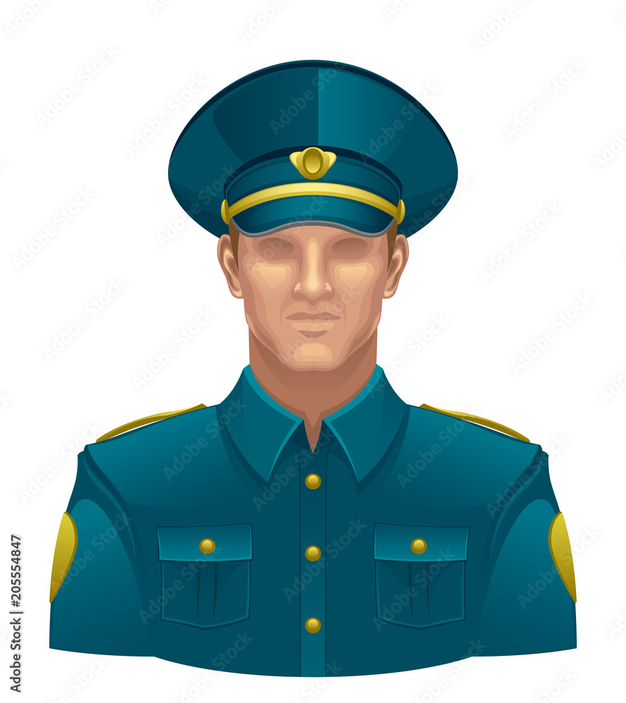 Policeman on a white background Policeman on a white background