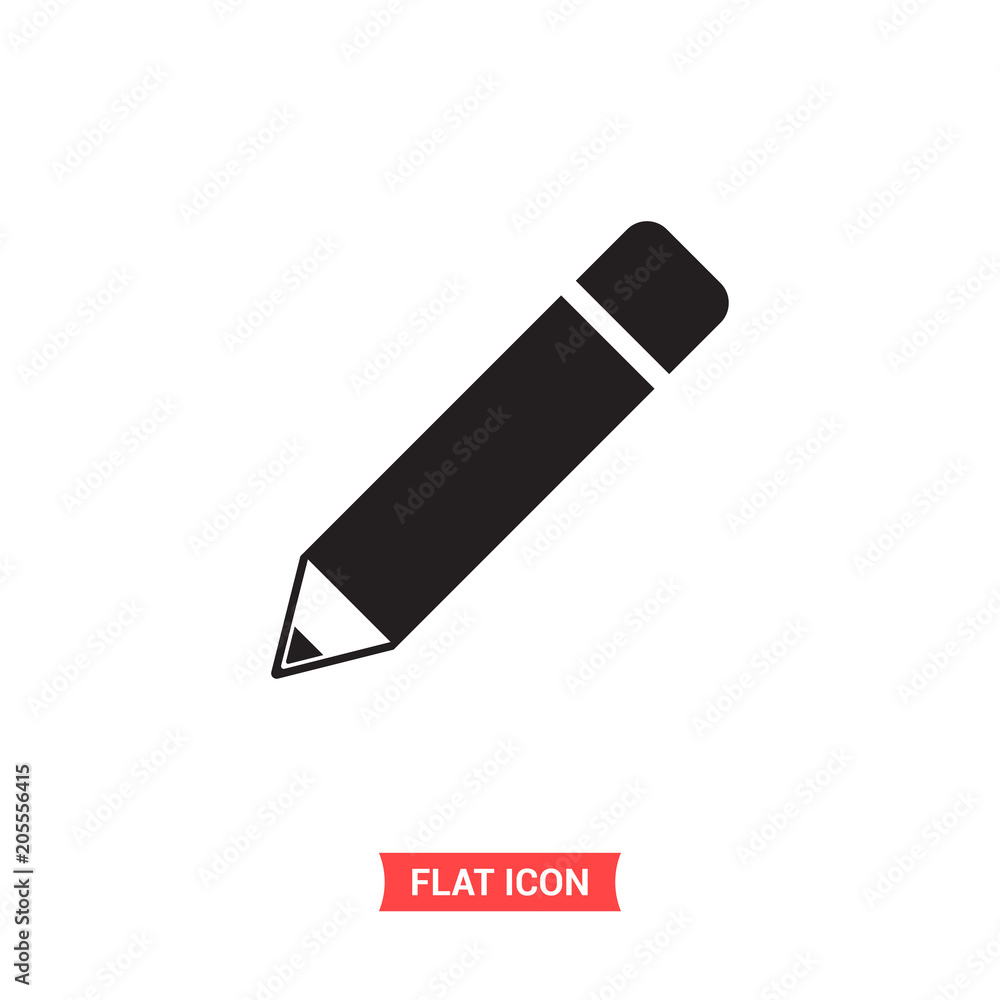 Pencil vector icon, edit symbol. Flat sign illustration for web or mobile app Pencil vector icon, edit symbol. Flat sign illustration for web or mobile app