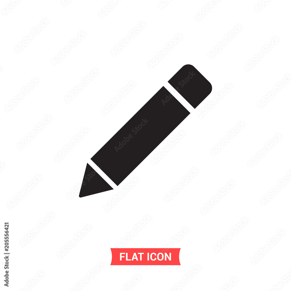 Pencil vector icon, edit symbol. Flat sign illustration for web or mobile app Pencil vector icon, edit symbol. Flat sign illustration for web or mobile app