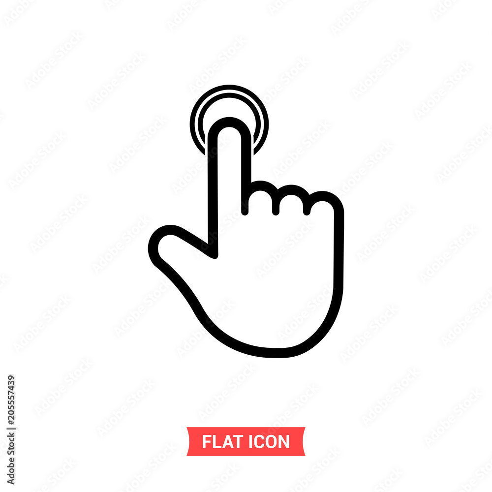 Touch vector icon, pointer symbol. Flat sign illustration for web or mobile app. Press pictogram Touch vector icon, pointer symbol. Flat sign illustration for web or mobile app. Press pictogram