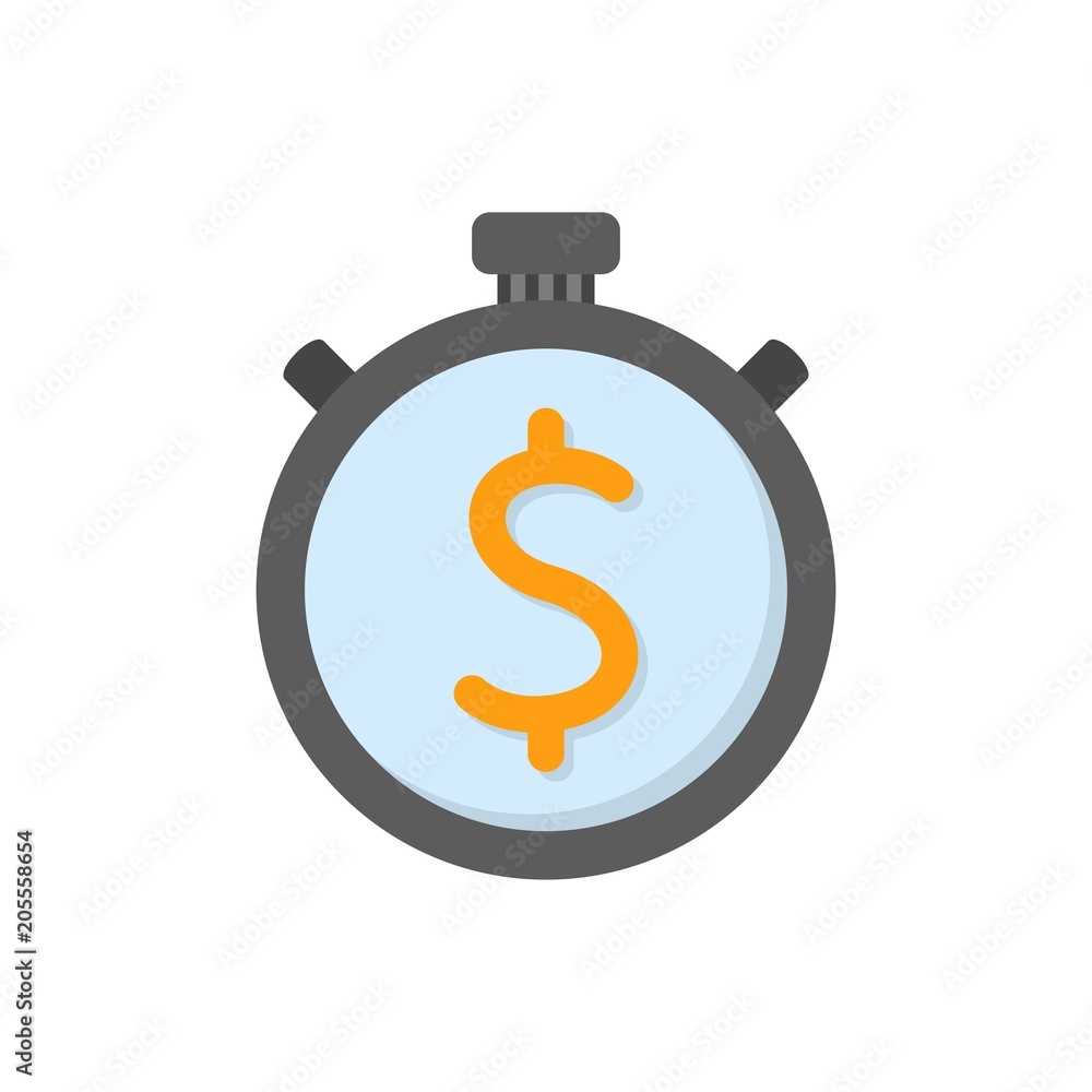 Stop watch with dollar sign Stop watch with dollar sign