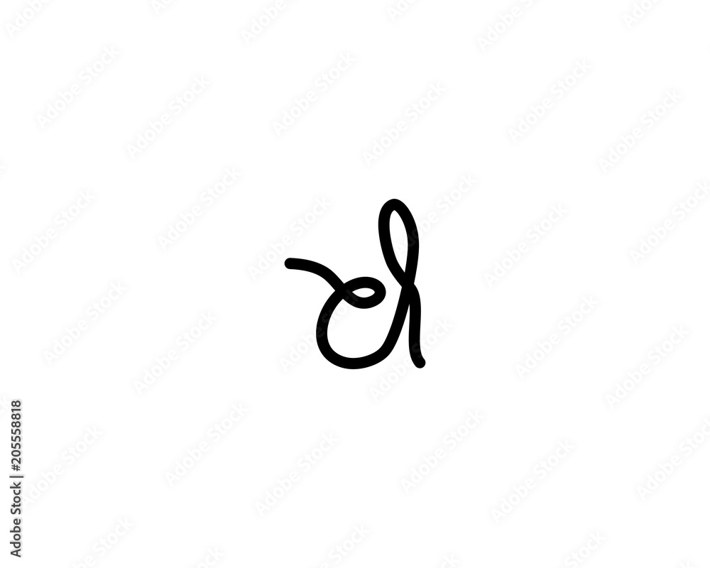 Fototapeta premium d letter signature logo